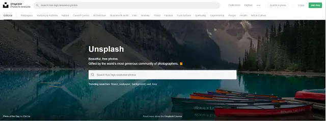 Unsplash provides royalty free images for your blog