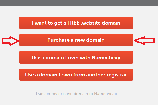 Click on the Purchase a new Domain Button