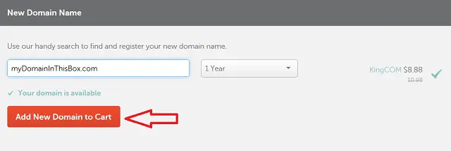 Pick out your domain name and add it to your NameCheap cart
