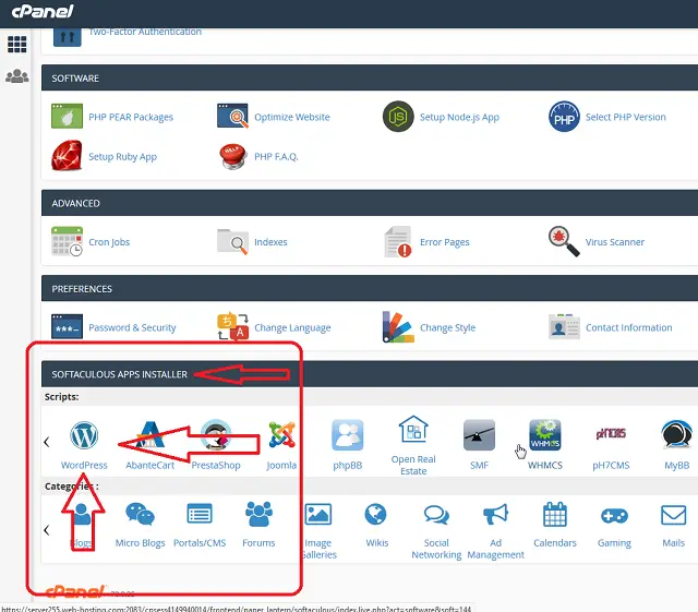 In the NameCheap cPanel scroll down and click on the WordPress icon