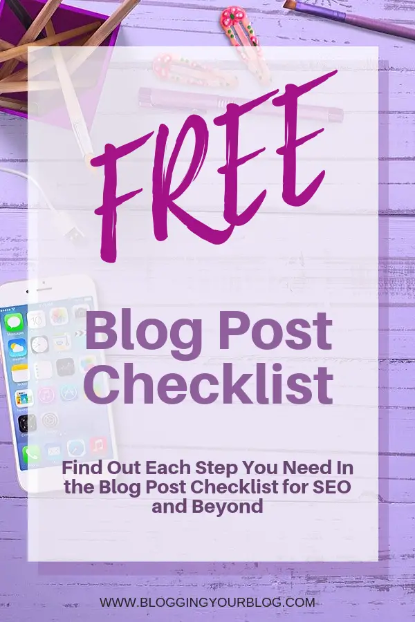 Free Printable Blog Post Checklist PDF