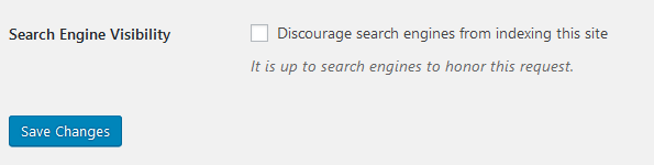 Make sure the Discourage search engines form indexing this site is not checked.