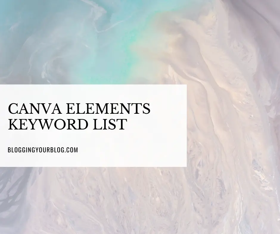 Canva Elements Keyword List